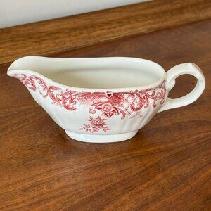 Villeroy & Boch "Valeria" Individual Gravy Boat Creamer Red Floral Germany